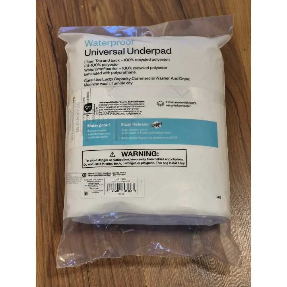 Room Essentials Waterproof Universal Underpad for Mattresses Ones Size No Stain
